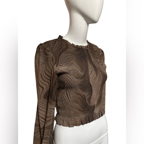 Aritzia Wilfred Brown pattern Blouse - Picture 4 of 7